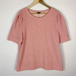 Talbots Pink Knit Short Puff Sleeve Sweater